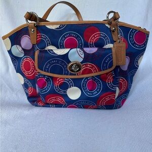 Coach Multicolor Circle Print Shoulder Bag